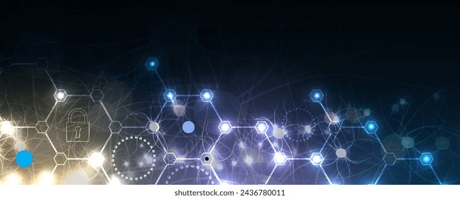 Cyber security and information or network protection. Future cyber technology web services for business and internet project. Vector Art.
