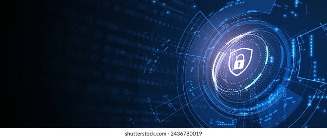 Cyber security and information or network protection. Future cyber technology web services for business and internet project. Vector Art.