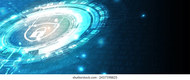 Cyber security and information or network protection. Future cyber technology web services for business and internet project. Vector Art.