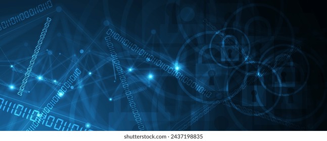 Cyber security and information or network protection. Future cyber technology web services for business and internet project. Vector Art.