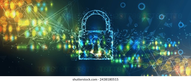 Ciberseguridad y protección de la información o de la red. Futuros servicios web de tecnología cibernética para empresas y proyectos de Internet. Arte vectorial.