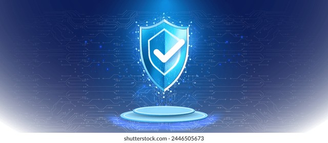 Cybersicherheit und Informationsschutz oder Netzwerkschutz Zukünftiges Cybertechnologie-Schutzkonzept. Schutzmechanismus, isometrische Vektorillustration der Netzwerkdatensicherheit. Sichere Datenschutzdaten im Internet