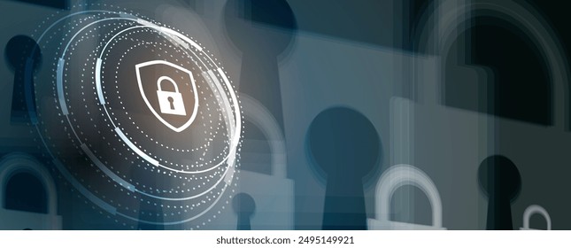 Cyber security and information or network protection. Future cyber technology web services for business and internet project