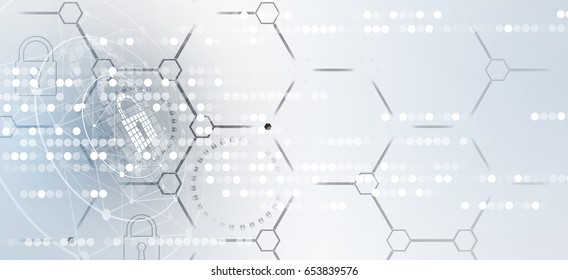 Cyber security and information or network protection. Future cyber technology web services for business and internet project