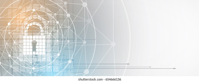 Cyber security and information or network protection. Future cyber technology web services for business and internet project