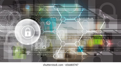 Cyber security and information or network protection. Future cyber technology web services for business and internet project