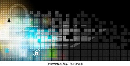 Cyber security and information or network protection. Future cyber technology web services for business and internet project
