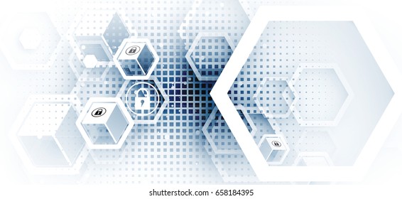Cyber security and information or network protection. Future cyber technology web services for business and internet project