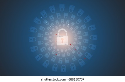 Cyber security and information or network protection. Future cyber technology web services for business and internet project