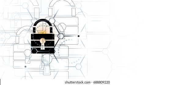 Cyber security and information or network protection. Future cyber technology web services for business and internet project
