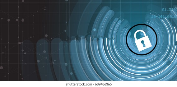 Cyber security and information or network protection. Future cyber technology web services for business and internet project