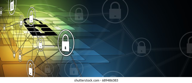 Cyber security and information or network protection. Future cyber technology web services for business and internet project