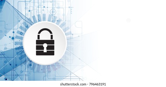 Cyber security and information or network protection. Future technology web services for business and internet project