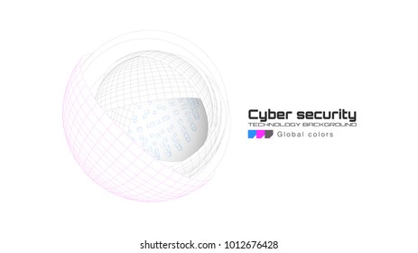 Cyber security and information protection. Protect mechanism, system privacy icon isolated on white background. Protection concept, information privacy idea, technology background. Vector illustration