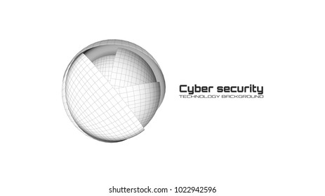 Cyber security and information protection. Protect mechanism, system privacy icon isolated on white background. Protection concept, information privacy idea, technology background. Vector illustration