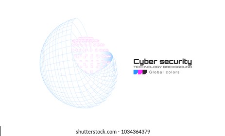 Cyber security and information protection. Protect mechanism, system privacy icon isolated on white background. Protection concept, information privacy idea, technology background. Vector illustration