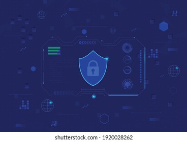 Cyber security and information.Future cyber technology web services for business and internet project