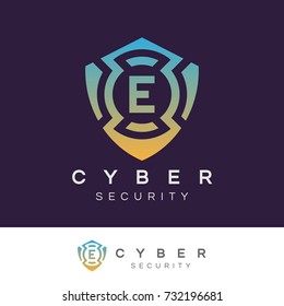 cyber security initial Letter E Logo design