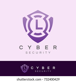 cyber security initial Letter L Logo design