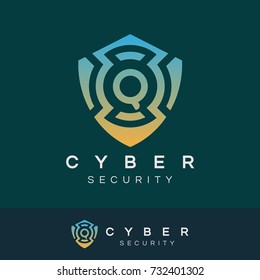 cyber security initial Letter Q Logo design