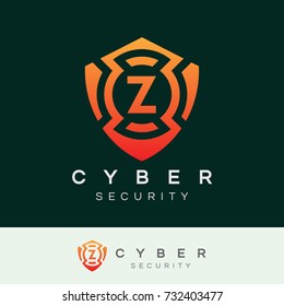 cyber security initial Letter Z Logo design
