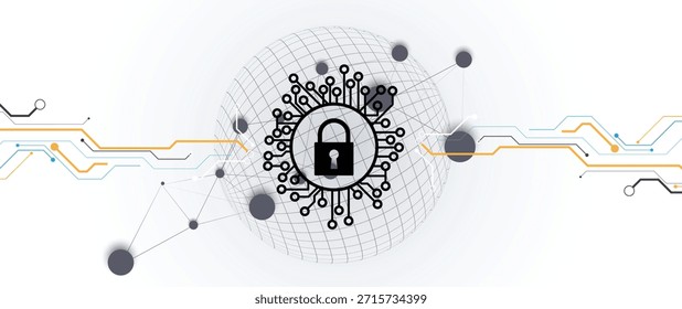 Concepto de tecnología de Internet de seguridad cibernética Fondo de tecnología de seguridad de privacidad