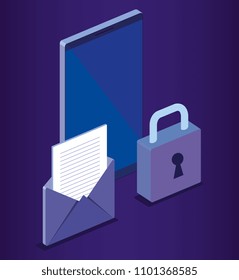 cyber security isometrics icons