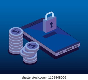 cyber security isometrics icons