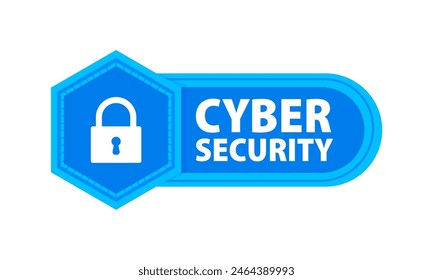 Cyber security label. Protection against cyber threats and identity theft. Data protection.