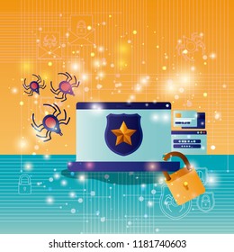 cyber security with laptop