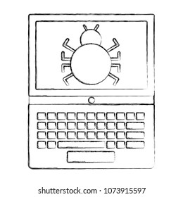 cyber security laptop computer infected bug