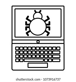 cyber security laptop computer infected bug