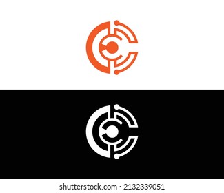 Cyber Security Letter C Logo Icon Design Vector Template Elements.