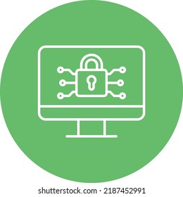 Cyber Security line circle icon vector image. Can also be used for web apps, mobile apps and print media.