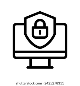 gráfico vectorial de ilustración de icono de línea de seguridad cibernética. Ilustración de elemento simple gráfico vectorial, adecuado para aplicaciones, sitios web y presentaciones aisladas sobre fondo blanco
