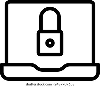 Cyber Security Line Icon Illustration Vektorgrafik