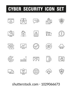 Cyber Security Line Icon Set