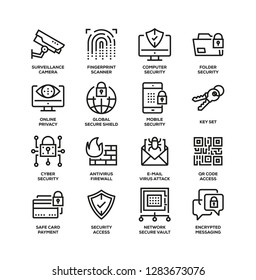 CYBER SECURITY LINE ICON SET