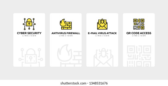 CYBER SECURITY LINE ICON SET