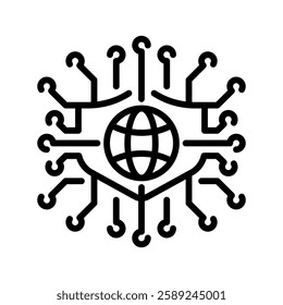 Cyber Security line icon. Universal creative premium symbol. Vector sign icon logo template. Vector illustration