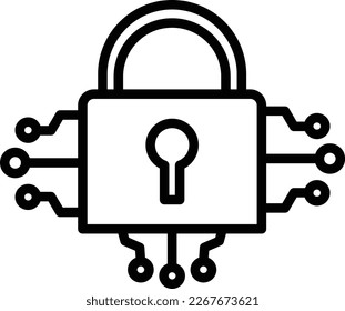 Vektorsymbol-Design der Cybersicherheitslinie