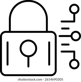 Cyber Security Line Vector Icon Design