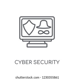 Cyber security linear icon. Modern outline Cyber security logo concept on white background from Internet Security and Networking collection. Suitable for use on web apps, mobile apps and print media.