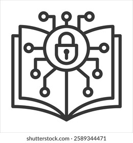 Cyber Security Literacy Icon Vector Illustration Outline