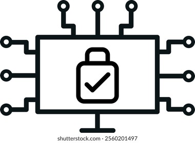 Cyber Security Lock Icon Design