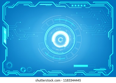 Cyber Security lock password with circuit board frame for Vector technology background
