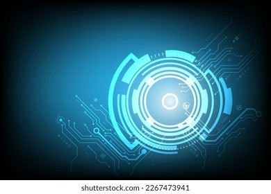 Cyber security lock password with the circuit for vector technology background