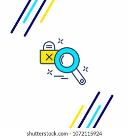 Cyber security locked icon vector 