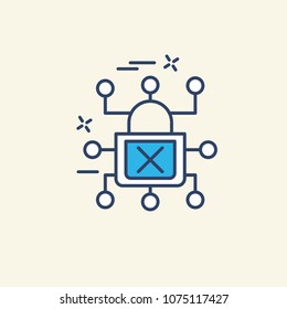 Cyber security locked icon vector 