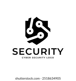 Logotipo o insignia de seguridad cibernética para la empresa de tecnología y seguridad.